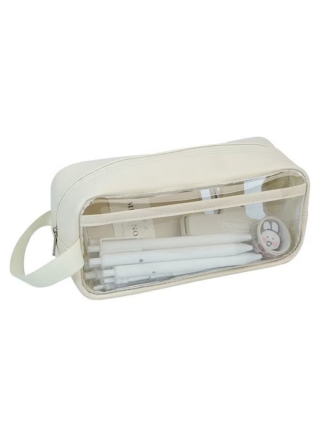 قضية قلم رصاص كبيرة السعة ، حقيبة قلم قرطاسية صافية متعددة الوظائف واضحة - Image 1