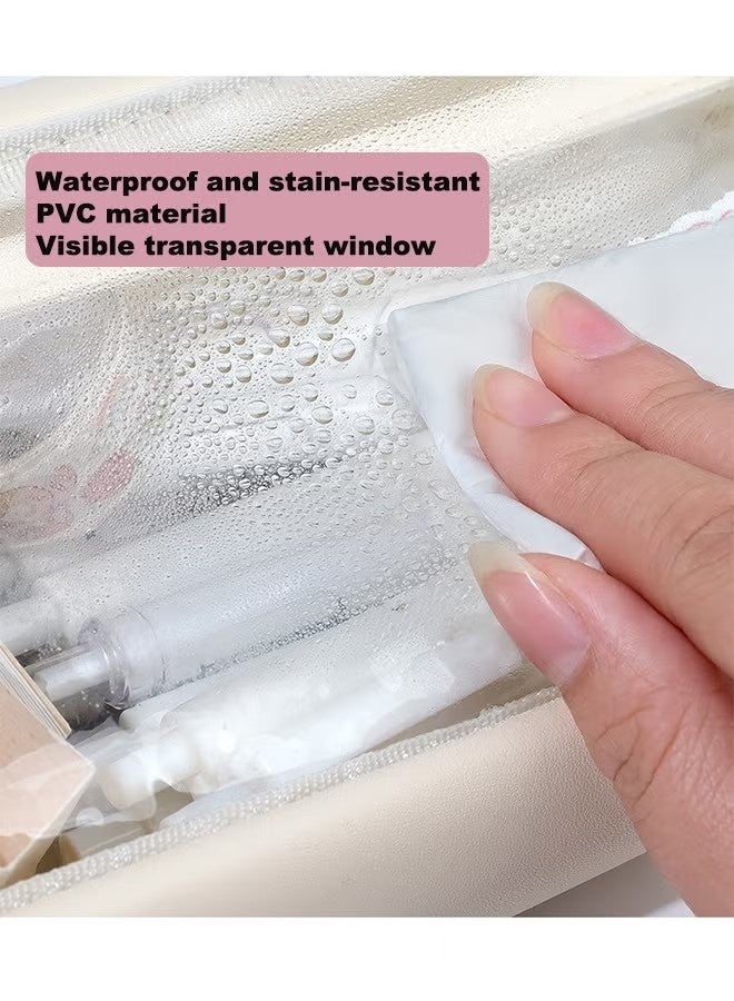 قضية قلم رصاص كبيرة السعة ، حقيبة قلم قرطاسية صافية متعددة الوظائف واضحة - Image 4