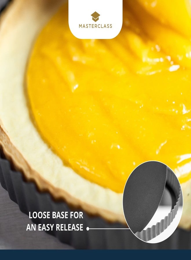Master Class KitchenCraft MasterClass Non-Stick Fluted Flan Tin/Quiche Pan with Loose Base, 25 cm (10") - Image 3