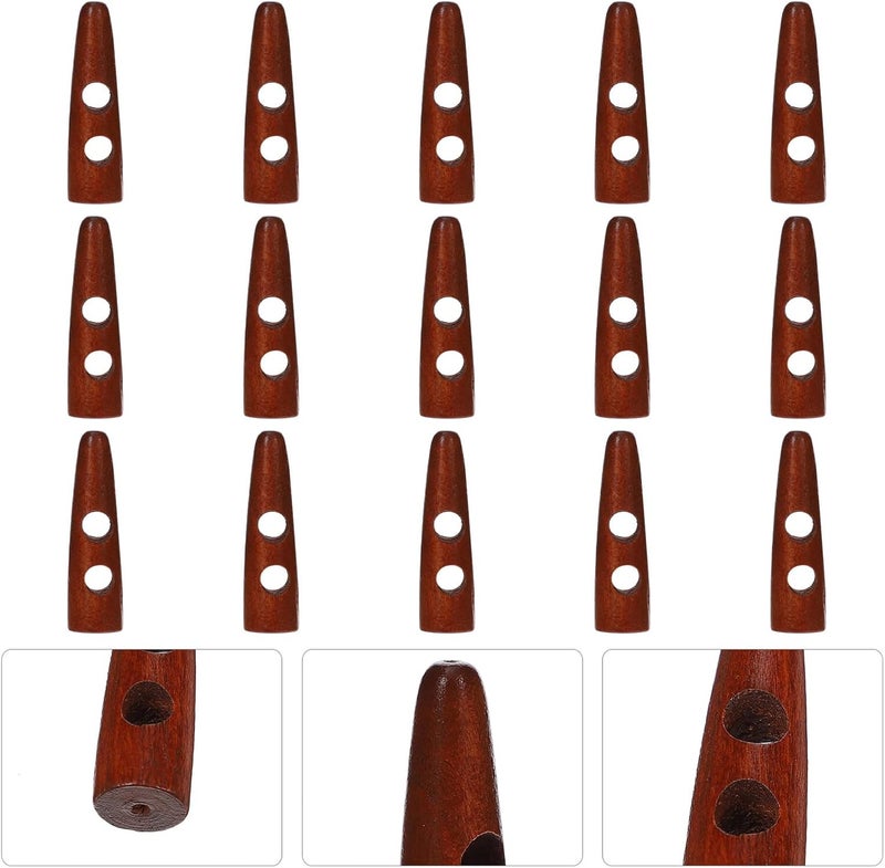 20pcs Horn Toggle Buttons for Coat Sewing DIY Craft, 5cm Red Coffee Decorative Sweater Replacement Buttons for Garments - Image 5