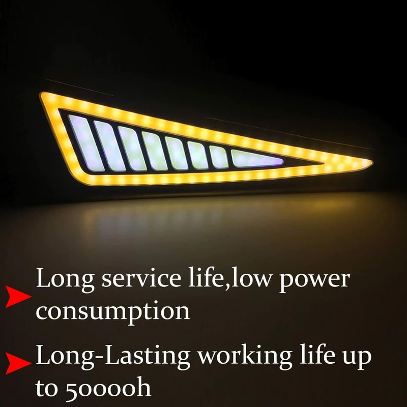 Asryd شريط إضاءة خلفي مرن مقاوم للماء R15 V2 / V3 / V4 مع مؤشر LED يعمل للدراجات النارية ياماها R15 جميع الطرازات (أبيض-كهرماني) - Image 2