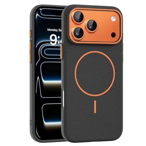 Elzzi Translucent Matte Back Cover for iPhone 17 Pro Case, Shockproof Anti-Fingerprint Phone Cover with Magnetic Wireless Charging, MagSafe Compatible Protective Case for Men & Women (Black) - Image 1