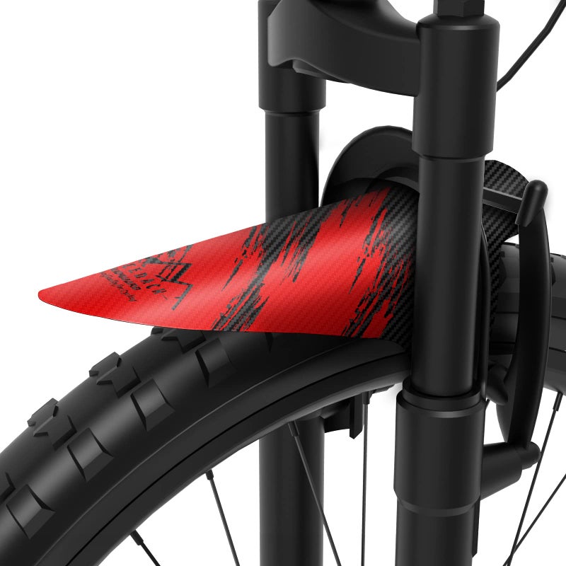 NICEDACK Bike Fender, Adjustable MTB Mud Guard, Front and Rear Compatible Mudguards for 26", 27.5", 29" Bikes and All Disc Brake Bicycle (Red) - Image 4