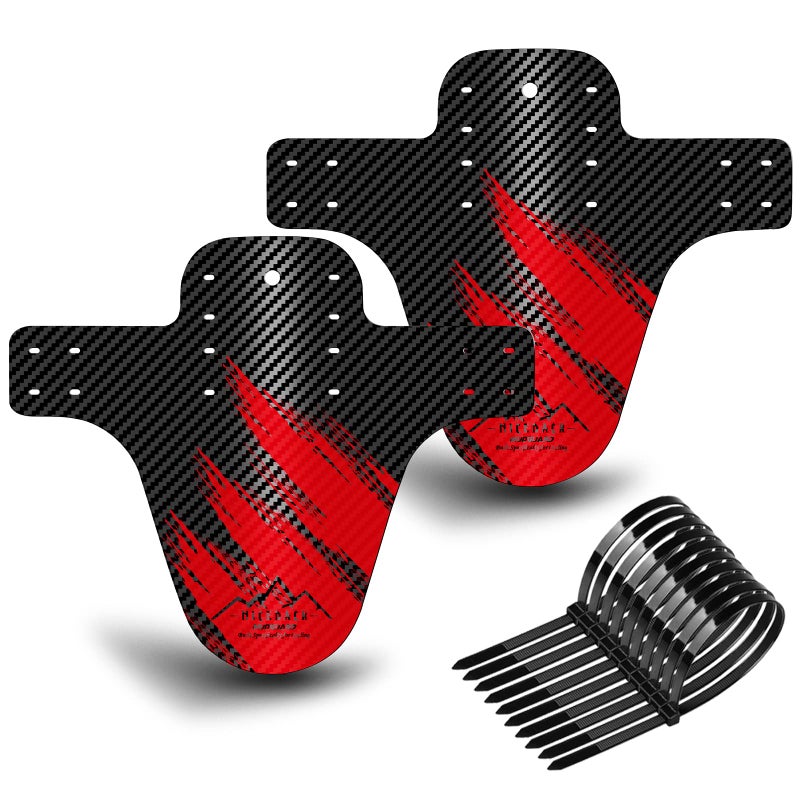 NICEDACK Bike Fender, Adjustable MTB Mud Guard, Front and Rear Compatible Mudguards for 26", 27.5", 29" Bikes and All Disc Brake Bicycle (Red) - Image 1