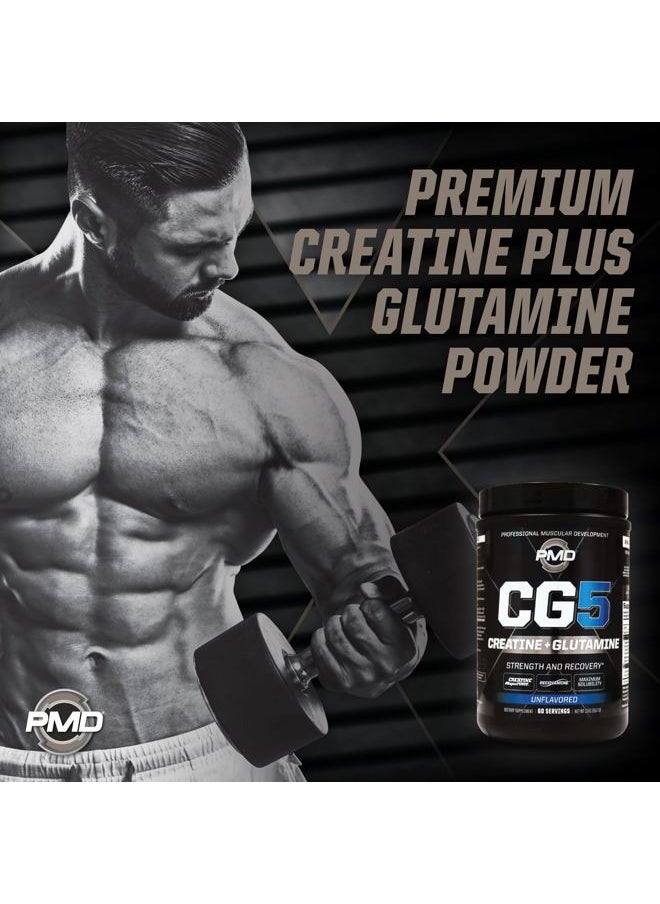 PMD Sports CG5 Premium Creatine & L Glutamine Powder, Power Recovery, Build Lean Muscle, Increase Workout Performance, Maximum Strength Pre Workout & Post Workout, Unflavored, 60 Servings  - Image 3