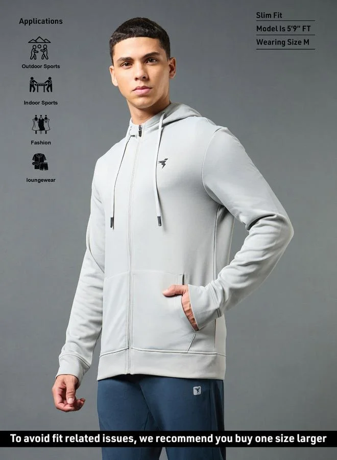 Technosport Technosport Solid Long Sleeve Hoodie with Zip Closure