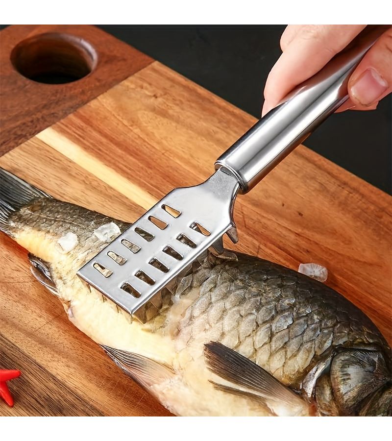 3Pcs Fish Scale Remover Stainless Steel Brush Multifunctional Tool Efficient Removal - Image 5