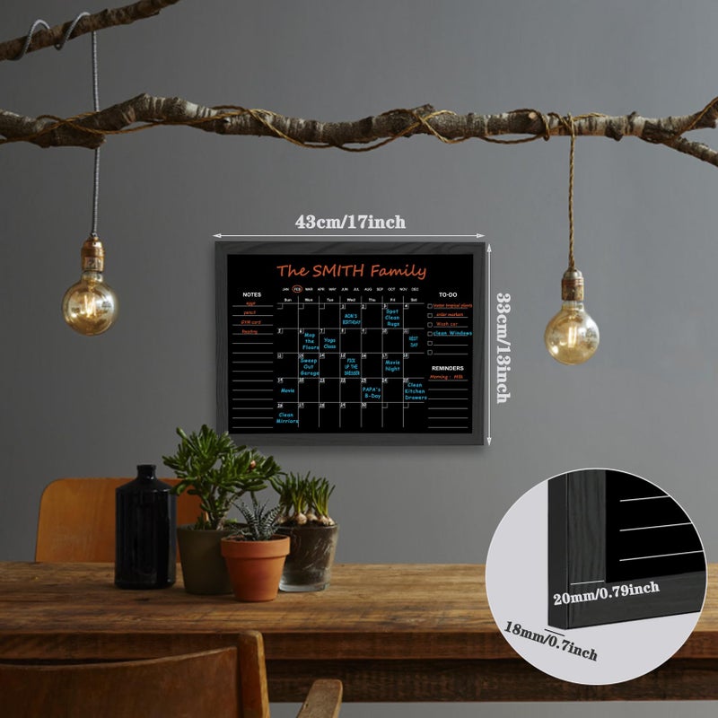 TORASO Chalkboard Calendar,13" Ã— 17" Small Size Calendar Magnetic Chalk Board, Monthly and Weekly Chalkboard, Family Planner(Family-HB-3343) - Image 3