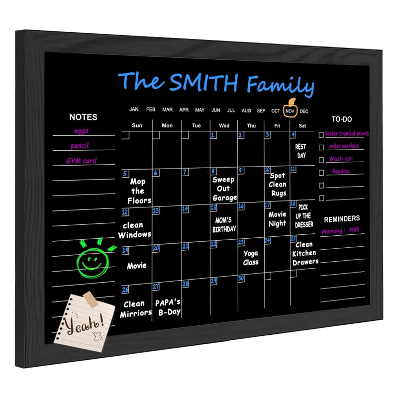 TORASO Chalkboard Calendar,13" Ã— 17" Small Size Calendar Magnetic Chalk Board, Monthly and Weekly Chalkboard, Family Planner(Family-HB-3343) - Image 1