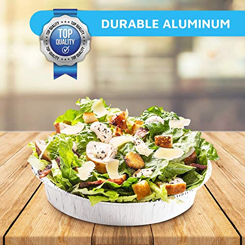 MontoPack 7” Round 40 Pack Aluminum Foil Pans with Clear Lids | Disposable Containers with Straight Walls for Storing, Baking, Meal Prep & Reheating | Freezer & Oven Safe, Recyclable - Image 4