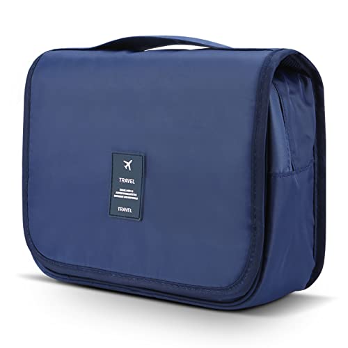 Mossio Hanging Toiletry Bag - Large Cosmetic Makeup Travel Organizer for Men & Women with Sturdy Hook (Dark Blue) - Image 1
