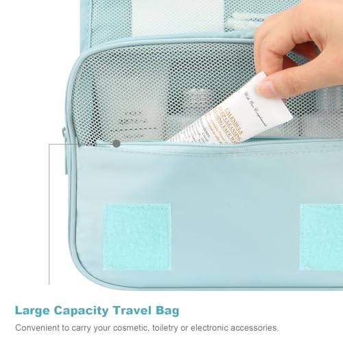 Mossio Hanging Toiletry Bag - Large Cosmetic Makeup Travel Organizer for Men & Women with Sturdy Hook (Dark Blue) - Image 5