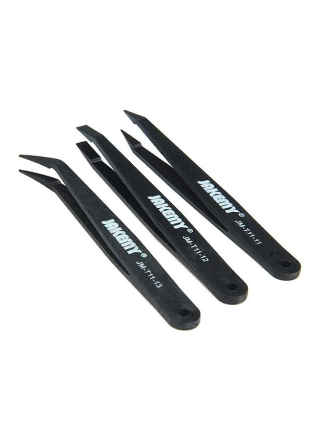 JAKEMY 3-Piece Repairing Tweezers Set Black - Image 1