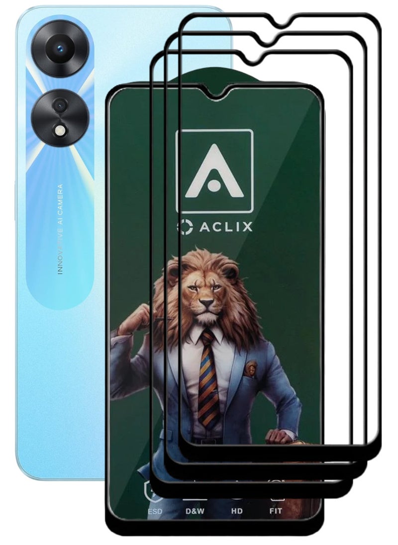 ACLIX 3 Pieces Antistatic ESD Dustproof Premium Quality High Definition Tempered Glass Screen Protector Designed For Oppo A78 - Image 1