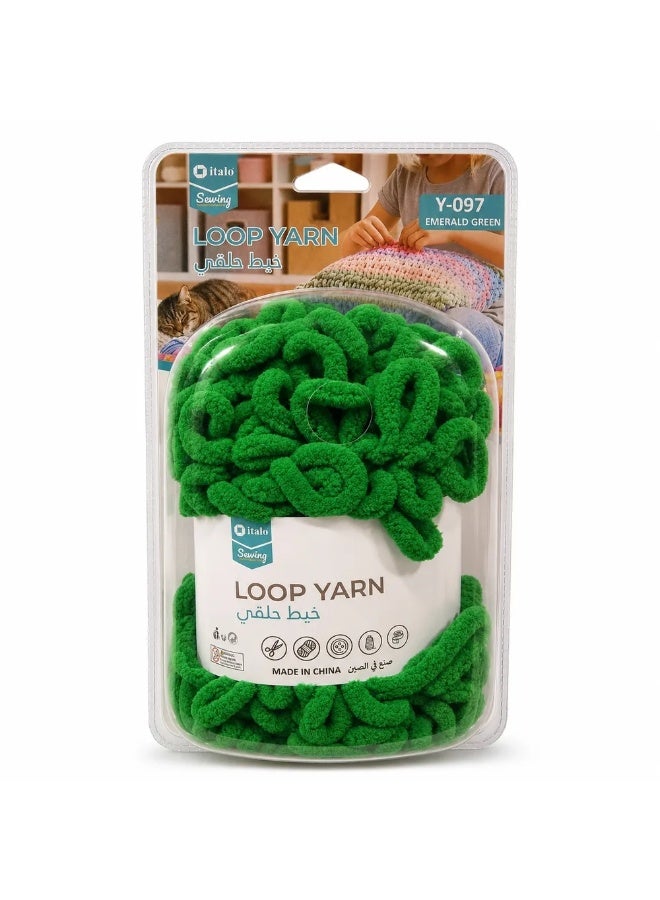 Italo Emerald Green Loop Yarn- Emerald Green