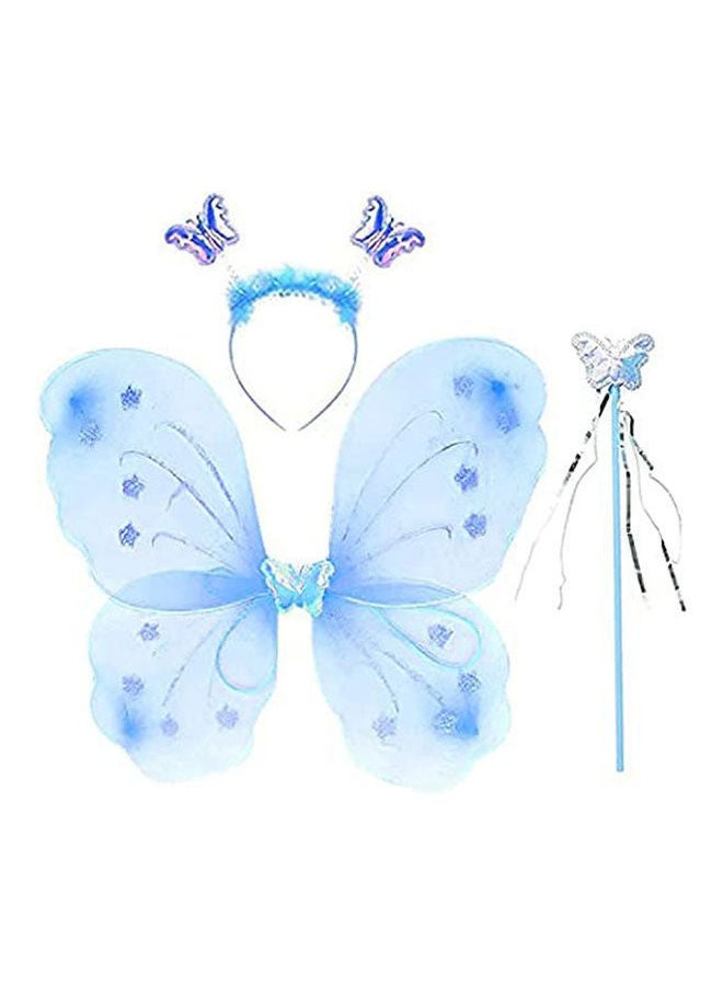 NIBEMINENT 3Pcs Girl'S Butterfly Costume Set Wings With Headband And Fairy Magic Wand Kids Performance Party - Image 1