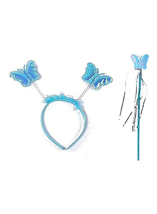 NIBEMINENT 3Pcs Girl'S Butterfly Costume Set Wings With Headband And Fairy Magic Wand Kids Performance Party - Image 2