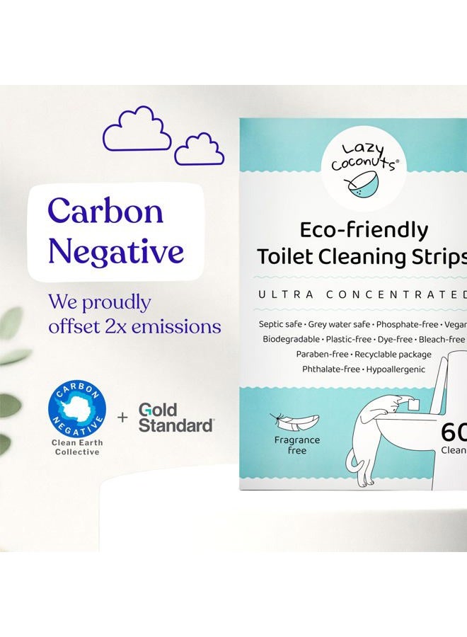 Lazy Coconuts Toilet Bowl Cleaner Strips - 60 Cleans, Plastic-free, With Lemon Essential Oil - Image 4
