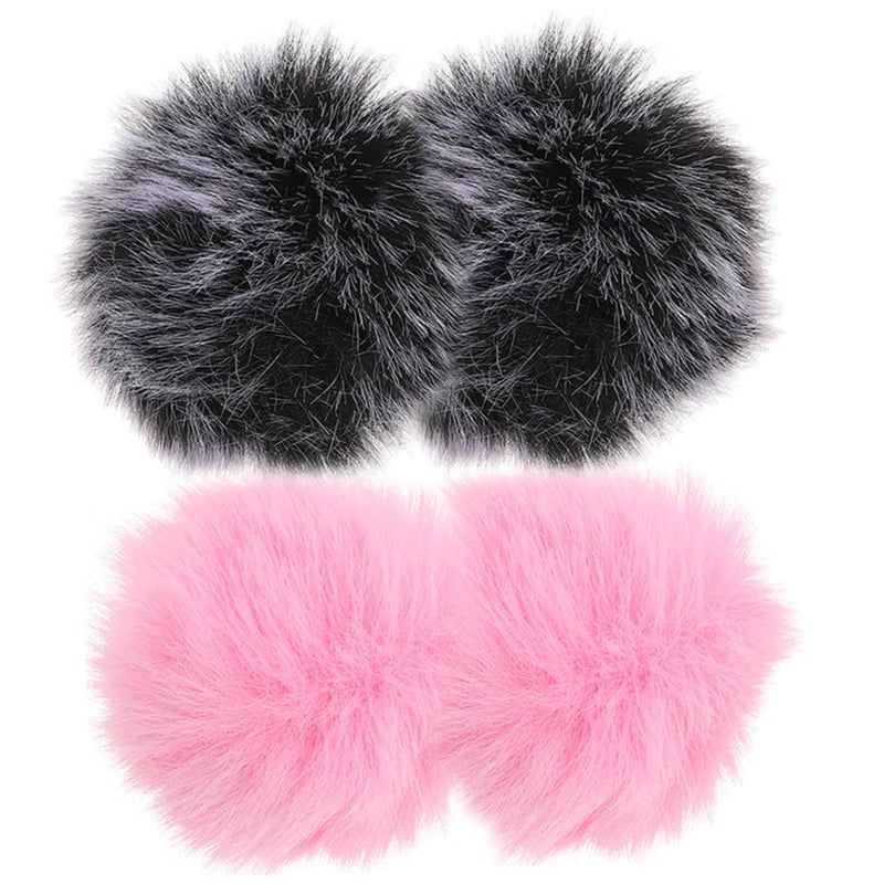 4Pcs Artificial Fur Mic Cover Windproof Microphone Protector For Noise Reduction Easy To Install - Image 2