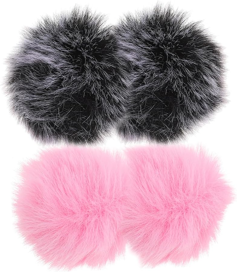 4Pcs Artificial Fur Mic Cover Windproof Microphone Protector For Noise Reduction Easy To Install - Image 1