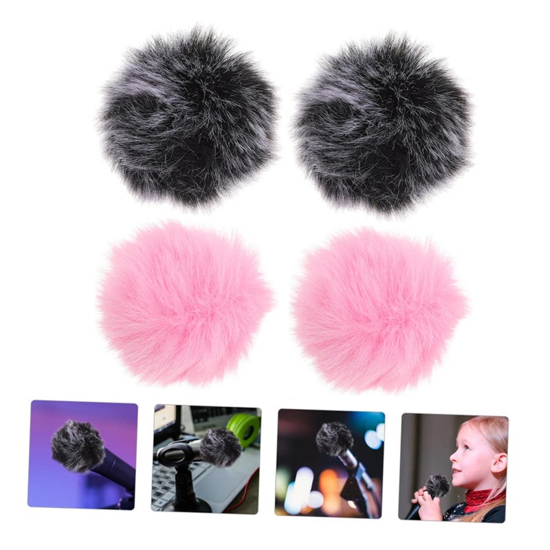 4Pcs Artificial Fur Mic Cover Windproof Microphone Protector For Noise Reduction Easy To Install - Image 5