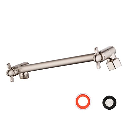 Pichrain Shower Head Extender, Adjustable Shower Head Extension Brushed Nickel, Adjustable for Any Shower Angels, Universal Straight Shower Arm - Image 1