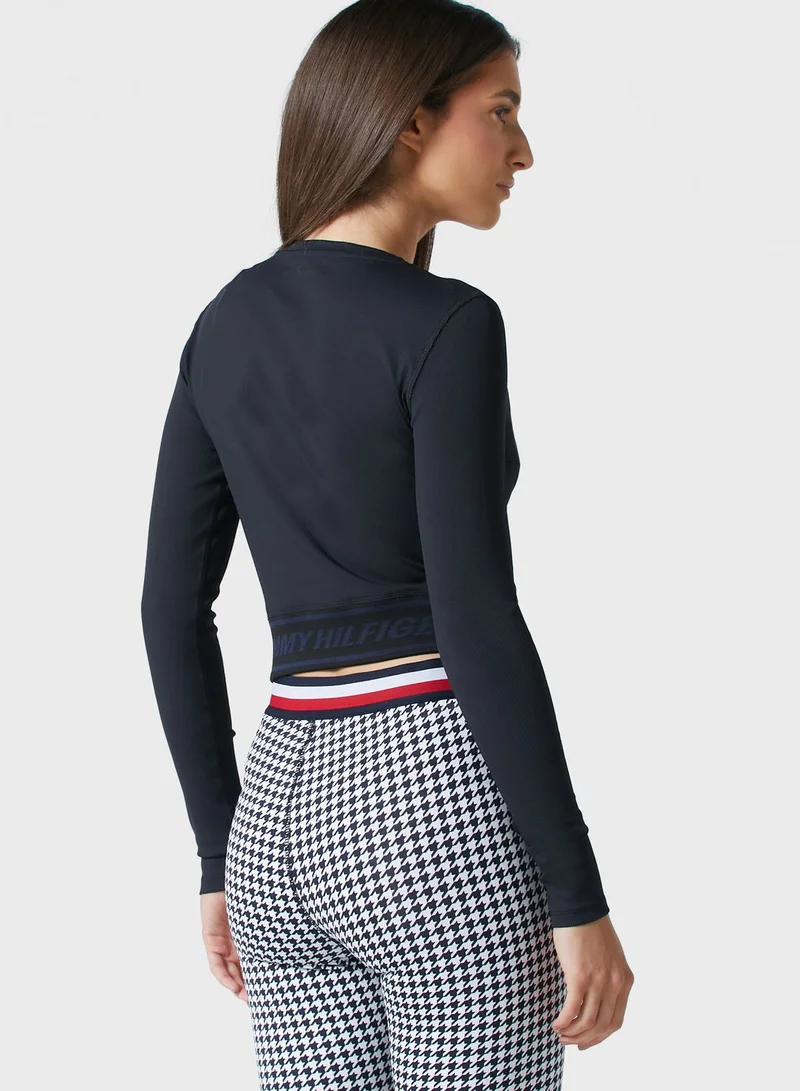 TOMMY HILFIGER Ribbed Cropped Slim T-Shirt
