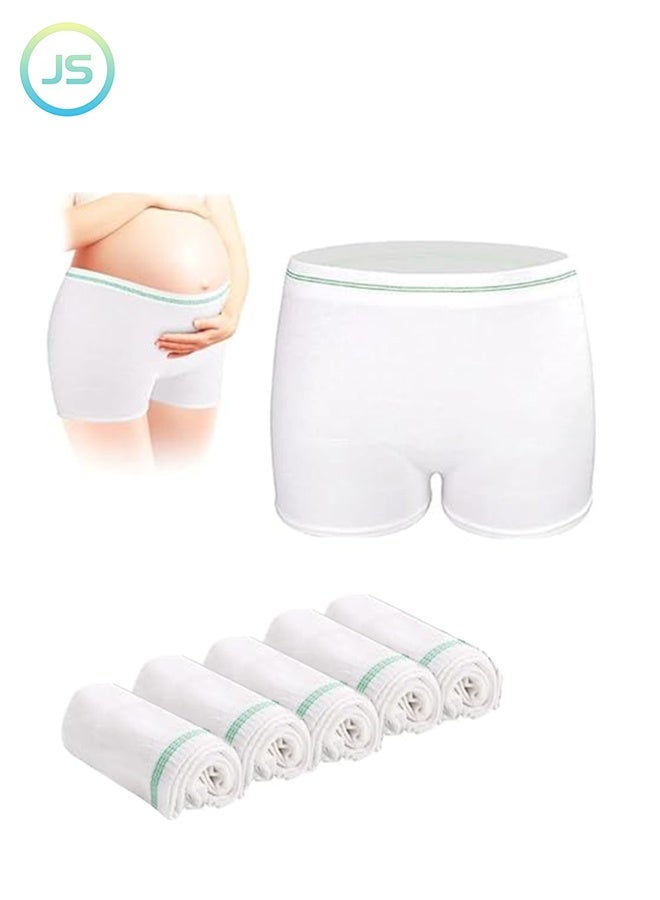 JS 5 Pcs Disposable Maternity Postpartum Panties, High Waist Breathable Mesh Panties C Section, Maternity Underwear Postpartum Hospital Recovery Maternity Briefs for Women - Image 1