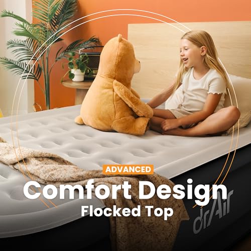 Dr. air Full Air Mattress with Built-in Pump, 18" Raised Blow Up Mattress, 600 lbs Max Honeycomb Air Bed, 48Hr Leak-Proof Test, 3min Inflatable Mattress for Home, Guests, Camping, Colchones inflables - Image 5