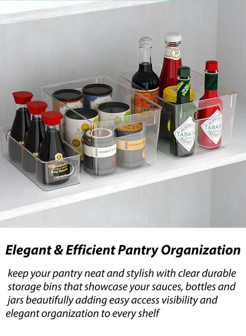 Toshionics Set of 2 Clear Plastic Storage Containers–10 Liters Multifunctional Clear Storage Box (29x21x17cm) – BPA-Free Plastic Organizer Bins with Handles for Kitchen, Fridge, Pantry, Bathroom, Closet & Office – Stackable Transparent Storage Containers - Image 2