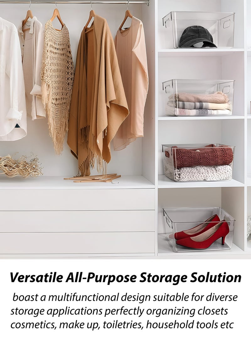 Toshionics Set of 2 Clear Plastic Storage Containers–10 Liters Multifunctional Clear Storage Box (29x21x17cm) – BPA-Free Plastic Organizer Bins with Handles for Kitchen, Fridge, Pantry, Bathroom, Closet & Office – Stackable Transparent Storage Containers - Image 5