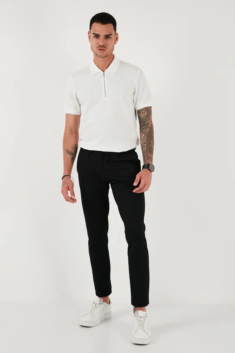 Buratti Cotton Regular Fit Zippered Polo Neck T Shirt Men's Polo Neck T Shirt 5902915