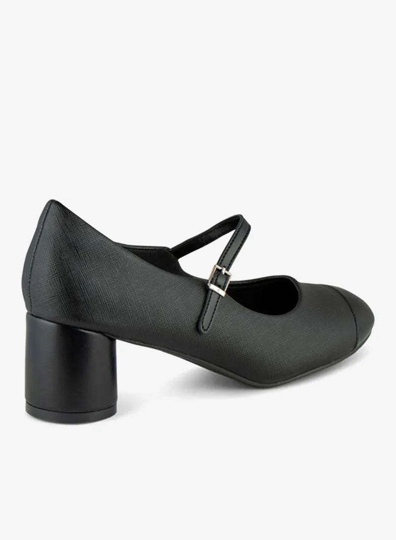 Vincci Black Women Round-toe Mid Heel Pumps for Women | Best Price UAE