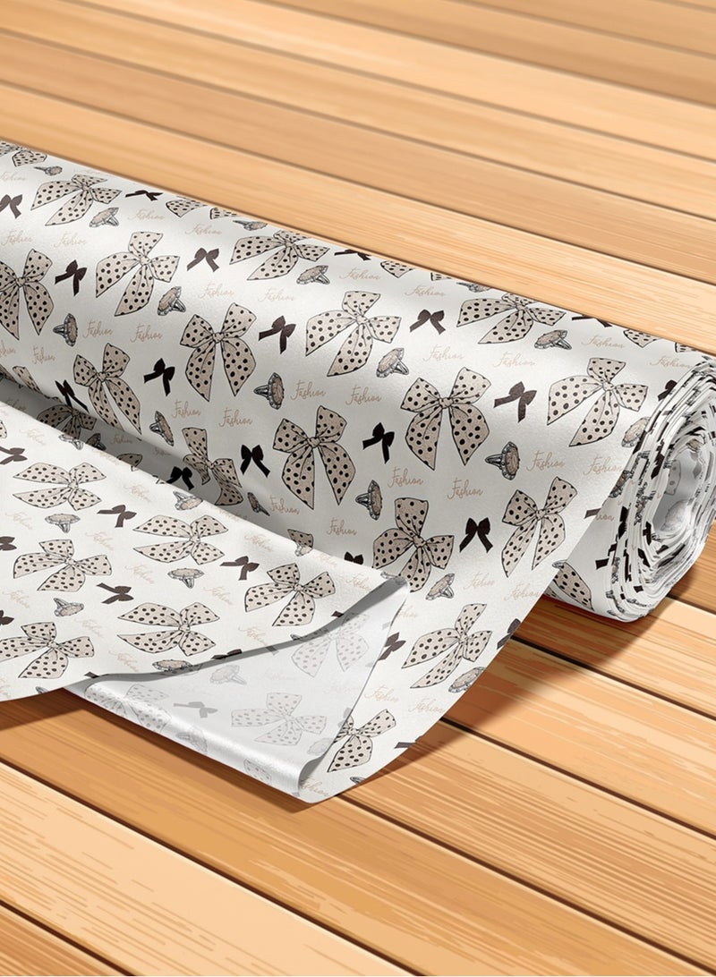 Vellato Al Lail Aramny Silk Fabric By The Yard Beige Black Bows Rings Jalabiya Makhweer Dressmaking 58 Inches Width - Image 5