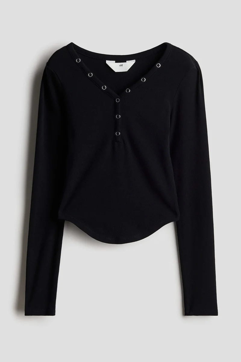 اتش اند ام V-Neck Jersey Top