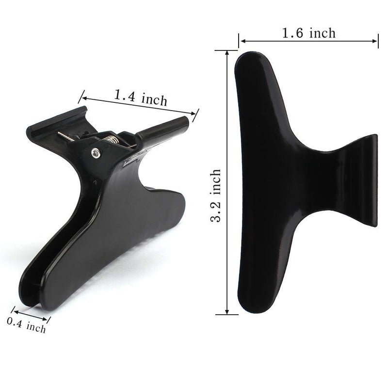 BAHABY Hair Clips for Styling Sectioning 12 Pack Black White Butterfly Clamps Hair Claw Clips Pro Salon Hair Clips for Styling, Sectioning, Cutting and Coloring - Image 2
