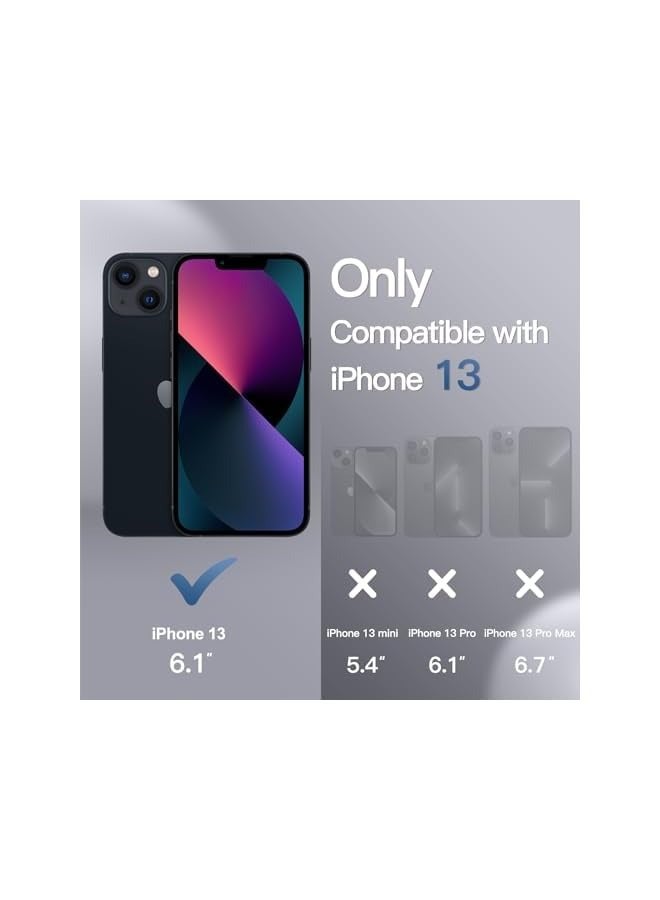 جي تيك جراب لهاتف iPhone 13 مقاس 6.1 بوصة مع واقي شاشة مدمج من الزجاج المقوى، حماية كاملة للجسم بزاوية 360 درجة، غطاء هاتف متين مقاوم للصدمات بظهر شفاف (أسود) - Image 2