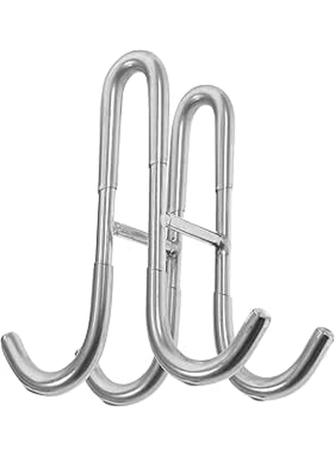 304 Stainless Steel Shower Door Towel Hooks Double Sided 4 Hook Heavy Duty Rack - Image 1