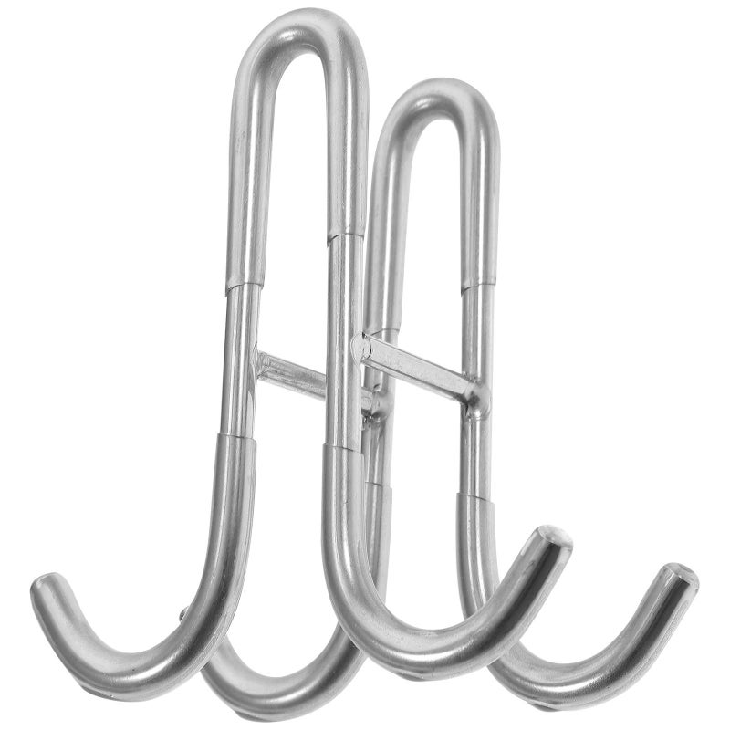 304 Stainless Steel Shower Door Towel Hooks Double Sided 4 Hook Heavy Duty Rack - Image 2