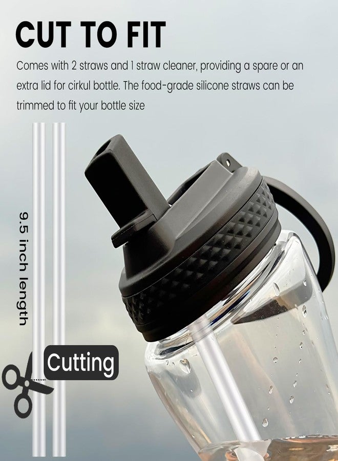 MIMORE Replacement Lid for Cirkul Water Bottle - 2 Pack Straw Lid Compatible with Cirkul Lid 12 oz - 64 oz Bottle - Leak Proof Straw Cut to Fit - Image 3