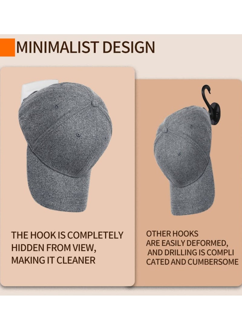 SOLARAE 10-Pack Non-Marking Sticky Wall Mount Cap Hooks for Storage - Ideal for Hats, Glasses, Headphones, Scarves & More - Perfect for Closet and Bedroom Organization, White Color. - Image 4