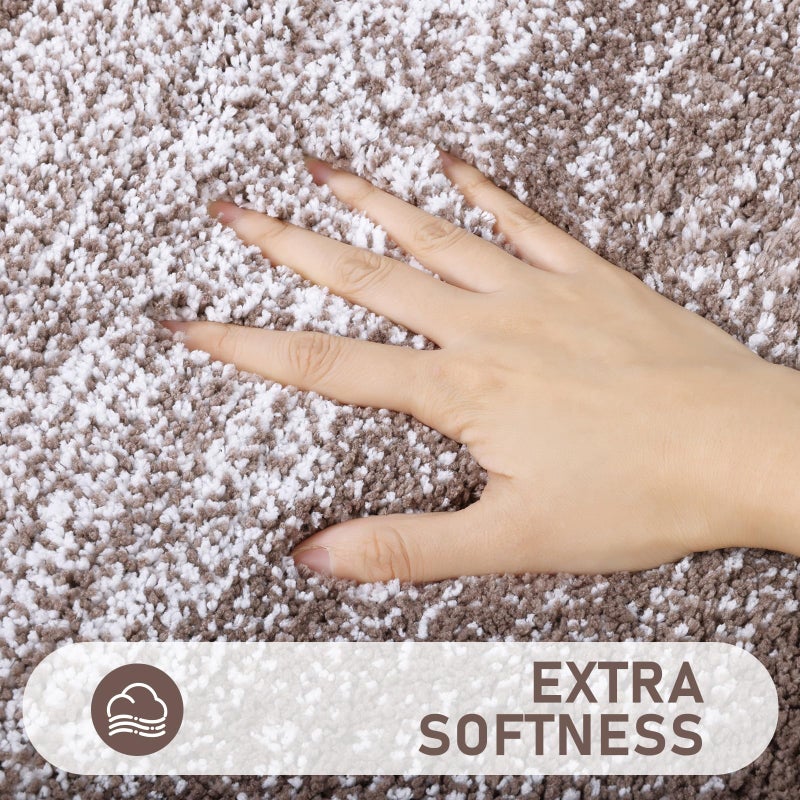Bsmathom Bathroom Rugs Sets 4 Piece with Toilet Lid Cover, Non-Slip Bathroom Rugs and Mats Sets, Absorbent Bath Rugs Microfiber Shaggy Machine Washable Bath Rug Set, Coffee - Image 2
