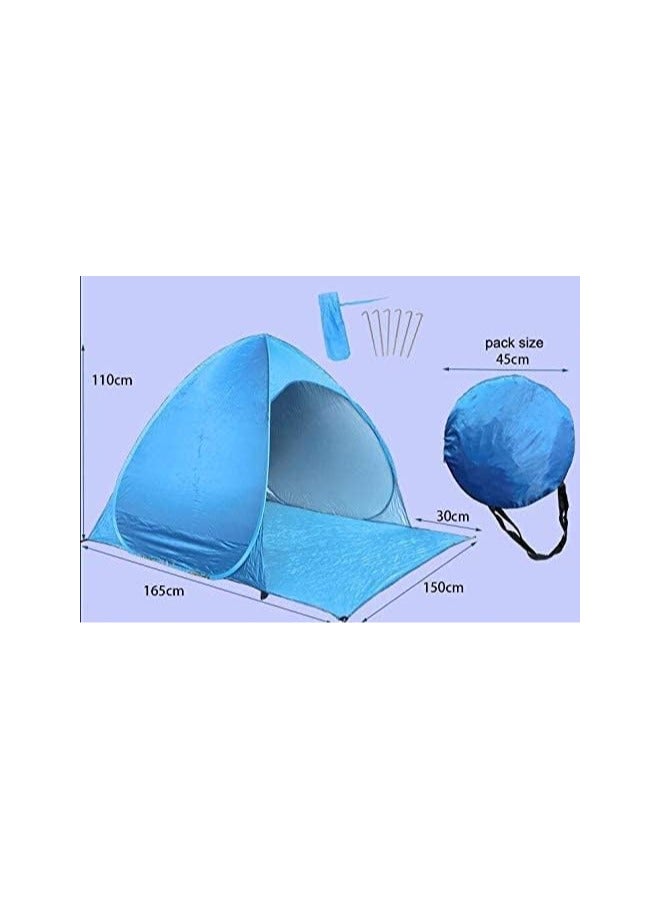 BLOOMING TIME Portable Pop-Up Beach Tent | Automatic Setup, UV Protection Outdoor Sun Shelter - Image 2