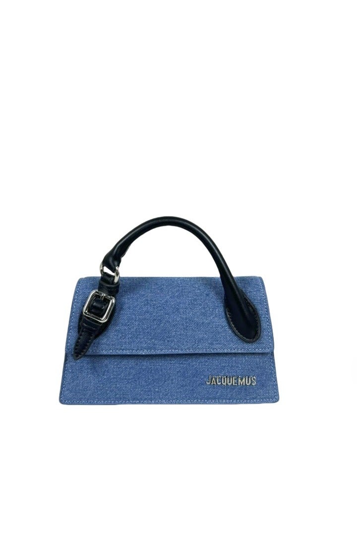 JACQUEMUS Le Chiquito Long Handbag Tote Bag Leather Flap Long With Crossbody Strap - Image 1