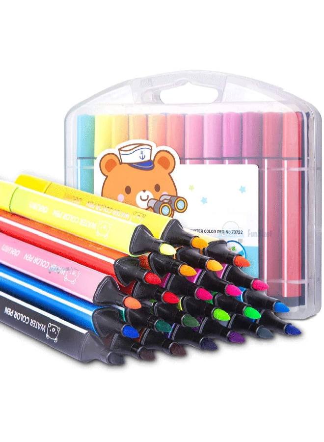FunBlast Washable Watercolor Pens Set Colouring Kit Art Markers Colour Sketch Pens Set Kids Artists Sketching Drawing Materials Craft Supplies Return Gift (24 Watercolor Pen Set) - Image 2