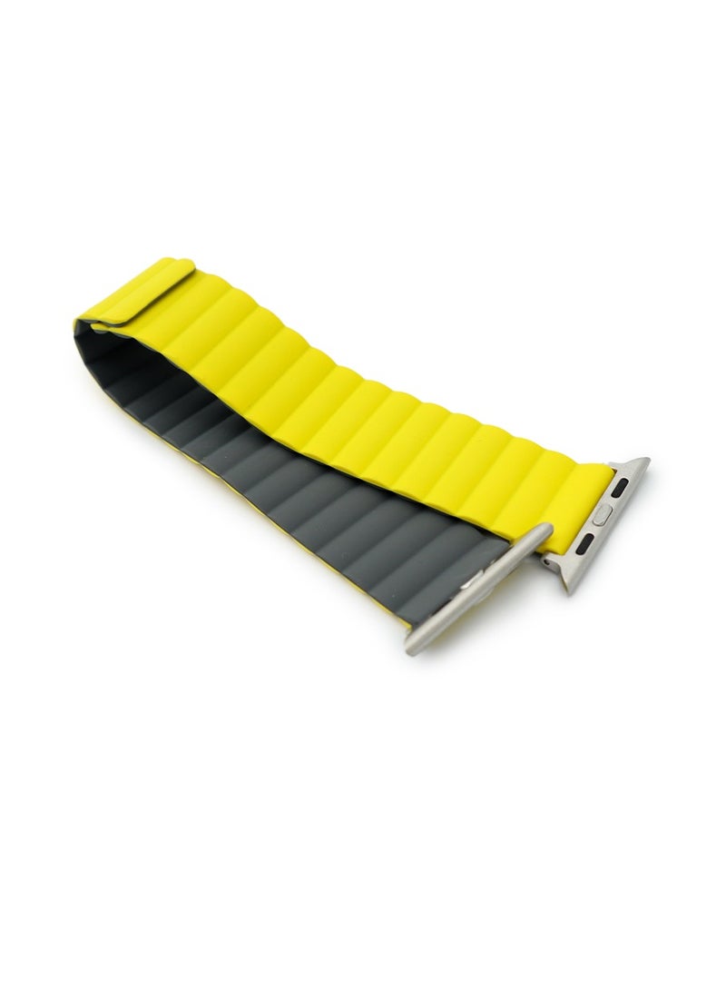 تينجز أشرطة ساعة Tingz TSRWB2-44-YG صفراء ورمادية 45MM من السيليكون - Image 2