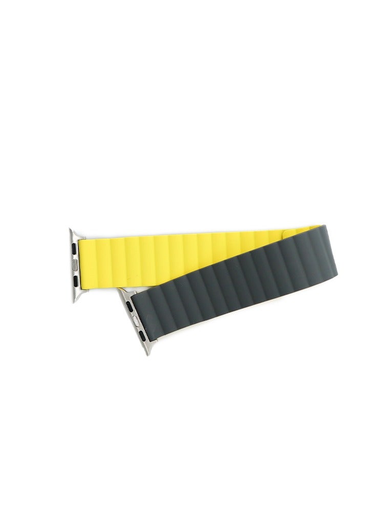 تينجز أشرطة ساعة Tingz TSRWB2-44-YG صفراء ورمادية 45MM من السيليكون - Image 3