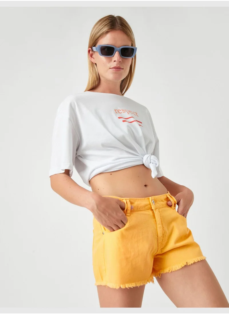 كوتون Şahika Ercümen X Koton - Letter Printed T-Shirt