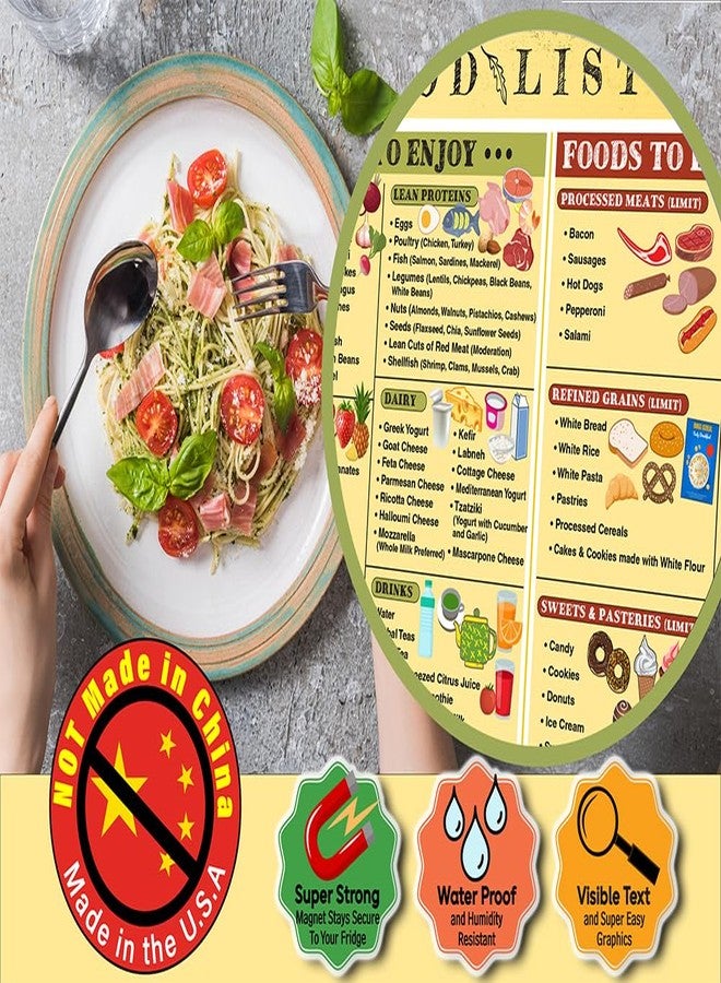 Lone Star Art مخطط مغناطيسي لحمية البحر الأبيض المتوسط - ديكور حائط للمطبخ للأكل الصحي، قائمة بالأطعمة المضادة للالتهابات، دليل تسوق للأكل النظيف، مغناطيس ثلاجة 8.5 × 11، مخطط غذائي للتخطيط للوجبات والطبخ - Image 3