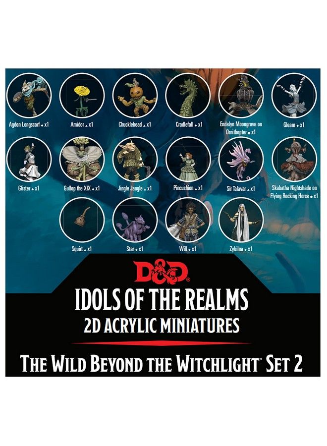 WiZKiDS D&D Idols Of The Realms: The Wild Beyond The Witchlight : مجموعة ثنائية الأبعاد مكونة من 20 قطعة من ألعاب تقمص الأدوار المصغرة المصنوعة من الأكريليك ثنائية الأبعاد من Dungeons & Dragons - Image 2
